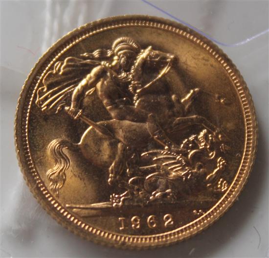 1962 gold sovereign